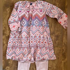 Gap Girls dress/tunic half sleeve with velvet leggings/pants set size 5/6